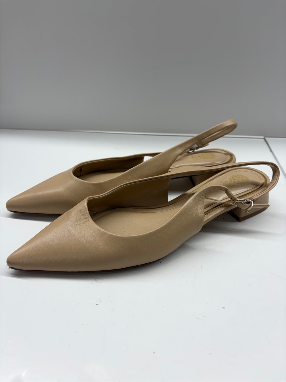 Used Vince Camuto Valiey Slingback Flat in Summer Beige Women’s size 8.5
